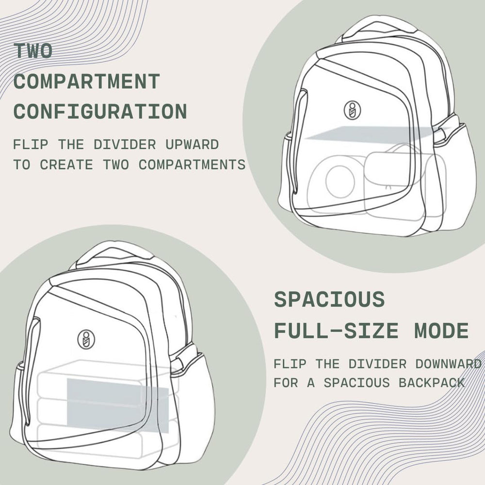 Large capacity backpack fits Spectra or Medela pump and accessories.