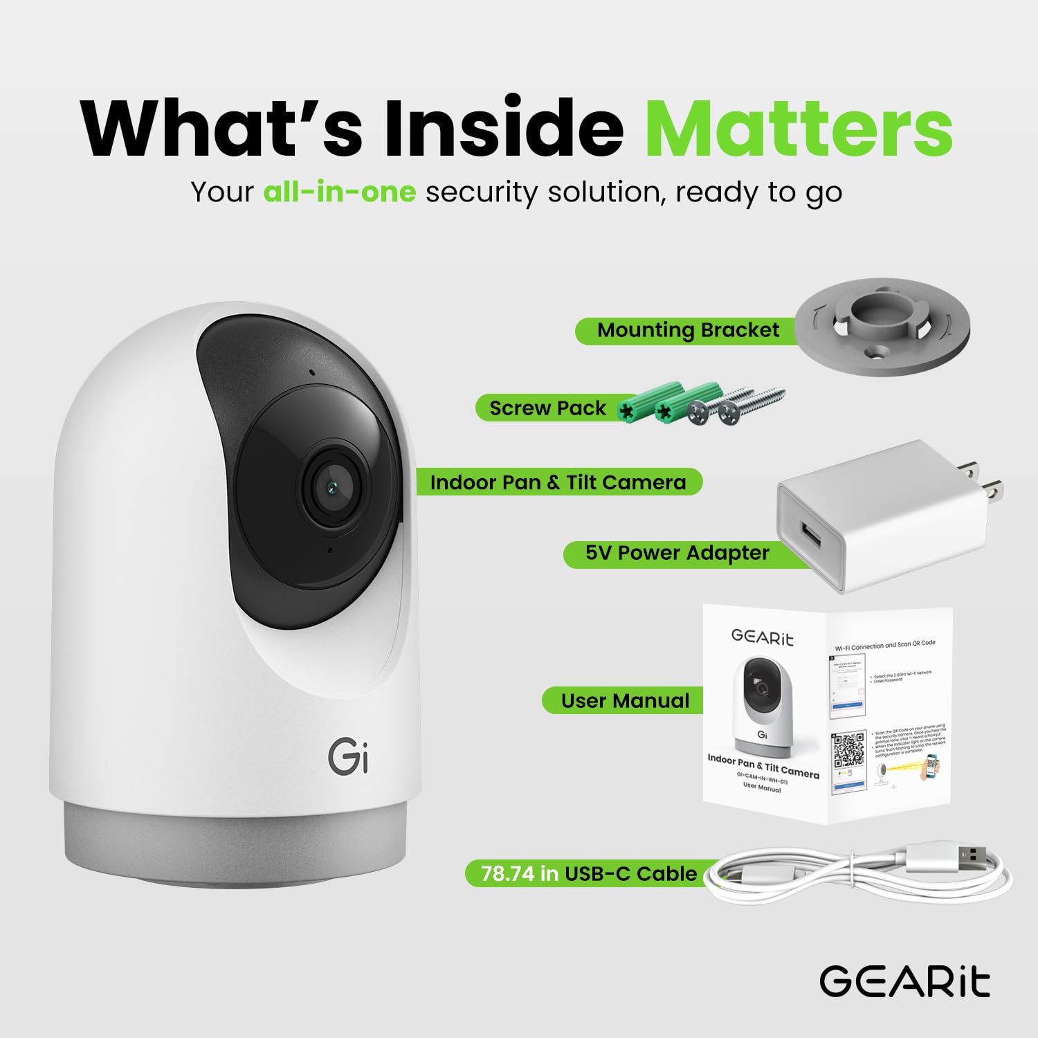 GEARit Smart Camera 2K video quality captures details at a glance.