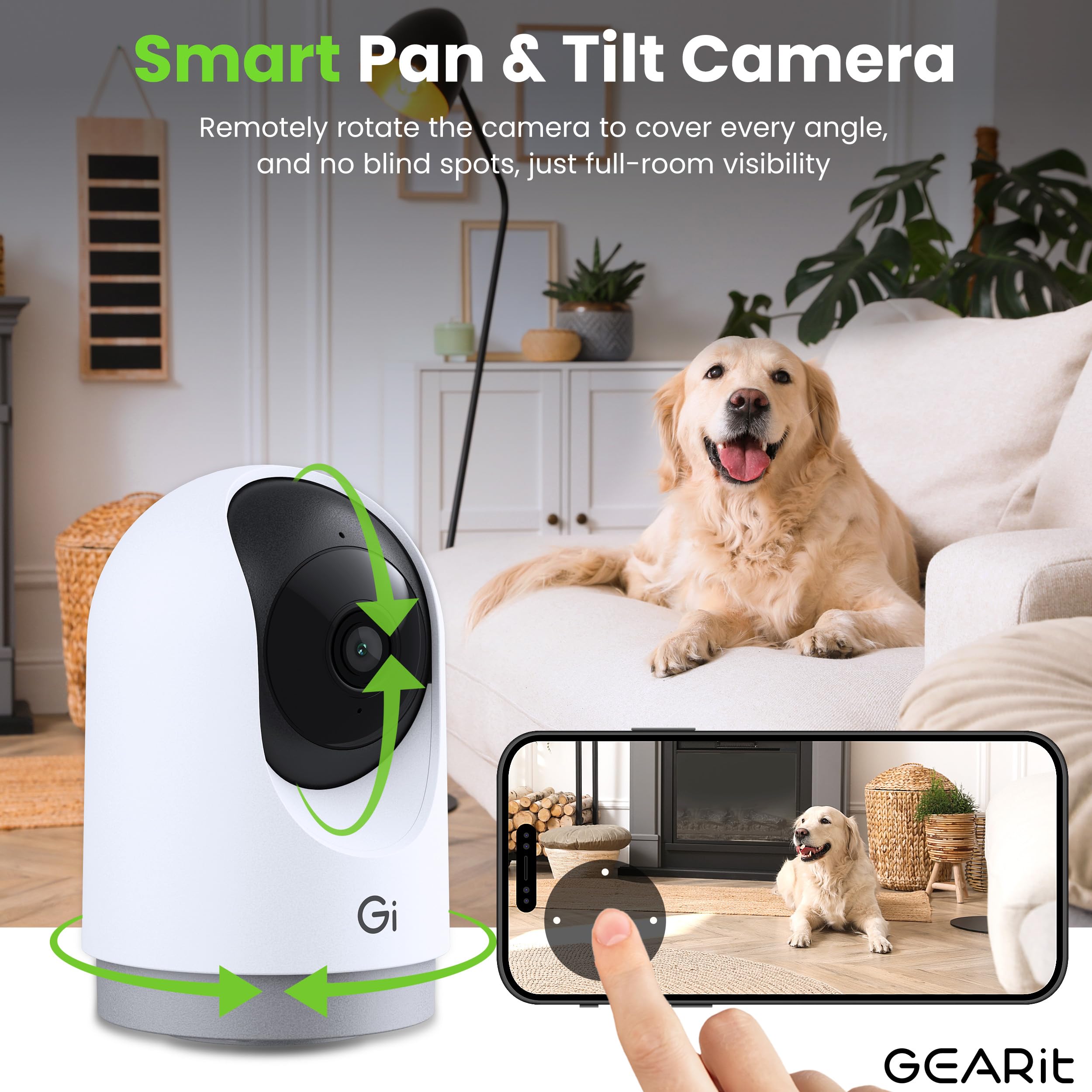 GEARit Smart Camera motion alerts keep you informed of activity.
