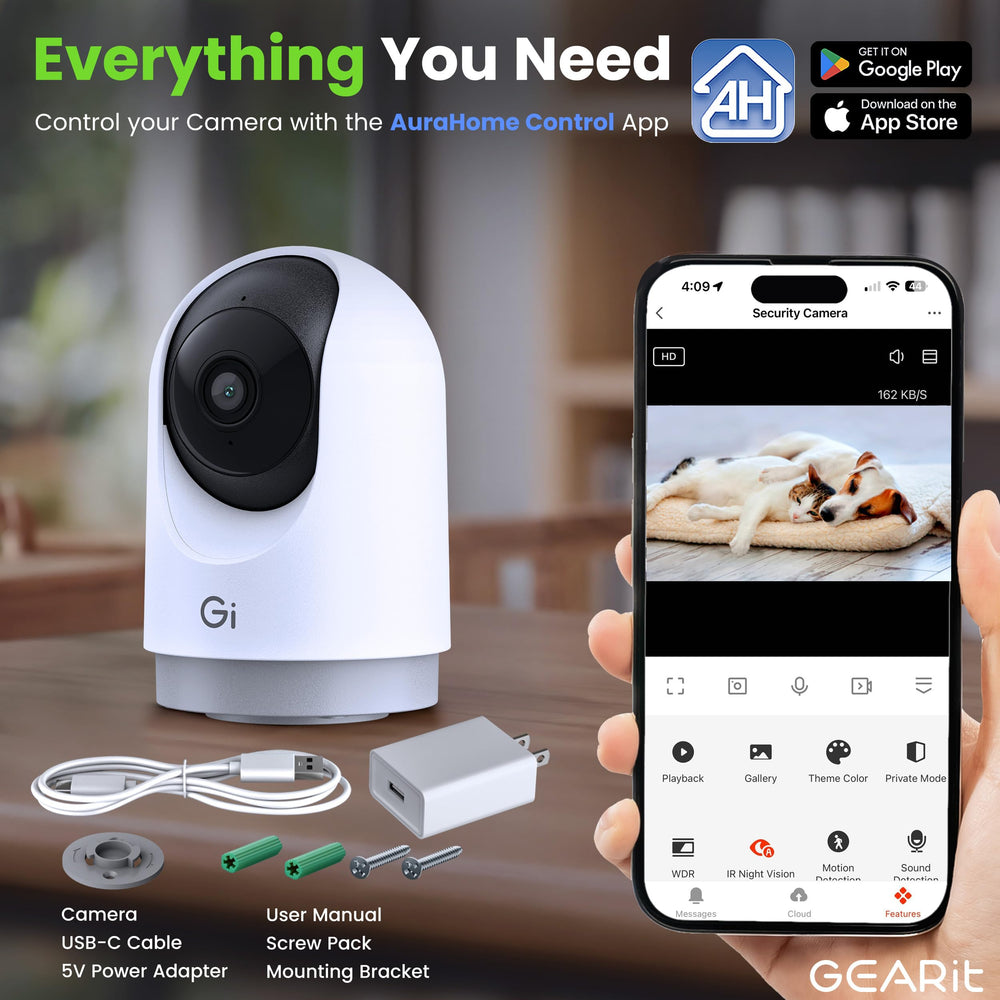 GEARit Smart Camera wireless installation suits renters and homeowners alike.