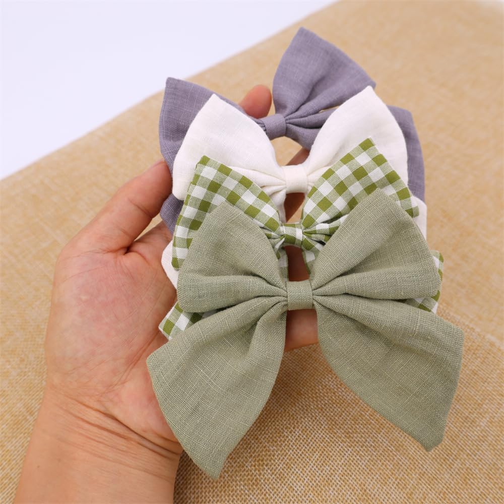 Gebelle Green Spring Sailor Bow Clip secures hairstyles during play