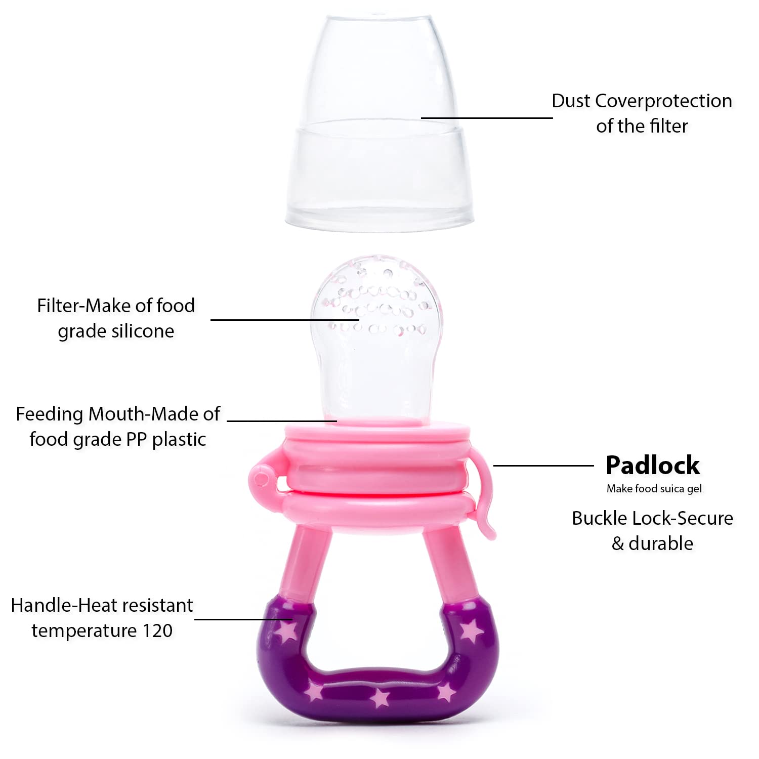 Gedebey dishwasher-safe feeder parts for simple cleaning.
