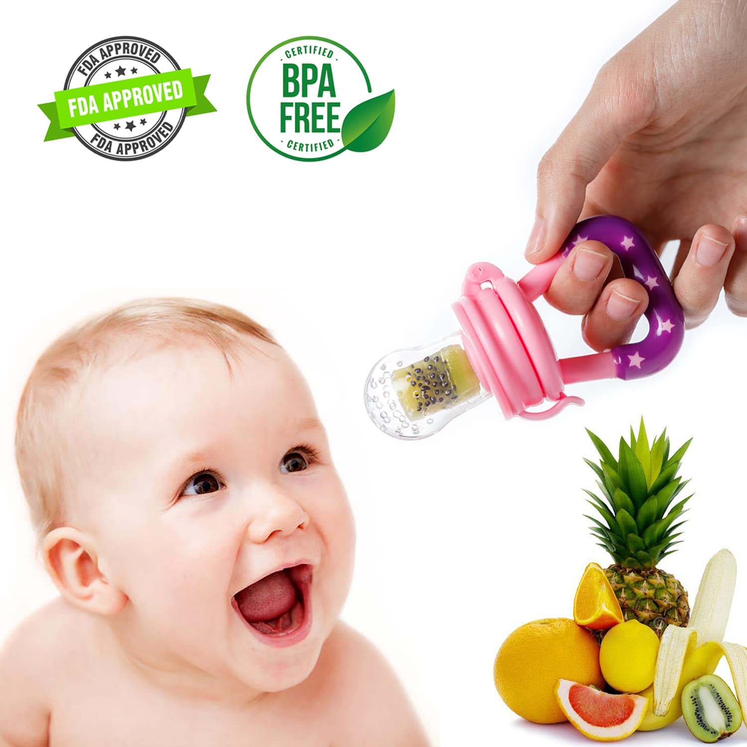 Gedebey ergonomic handle designed for small hands during feeding.