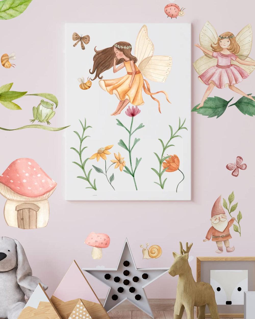 Gee Hut fairy Santa butterfly bugs decal transforms playrooms into magical scenes