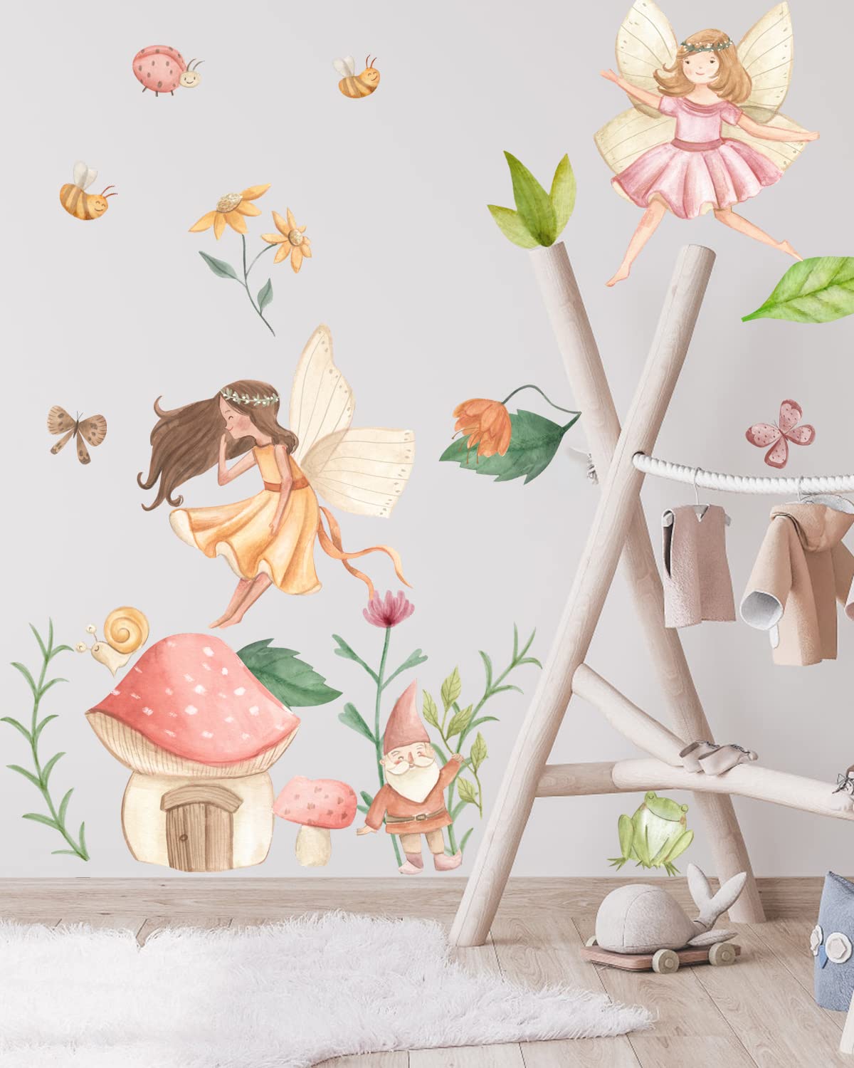 Gee Hut watercolor flower fairy wall decal adds whimsy to nurseries and bedrooms