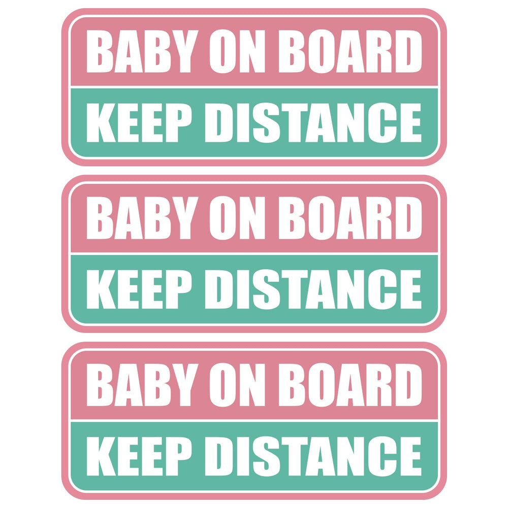 GEEKBEAR Baby on Board magnet shows colorful rectangle design for high visibility on the road.