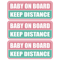 GEEKBEAR Baby on Board magnet shows colorful rectangle design for high visibility on the road.