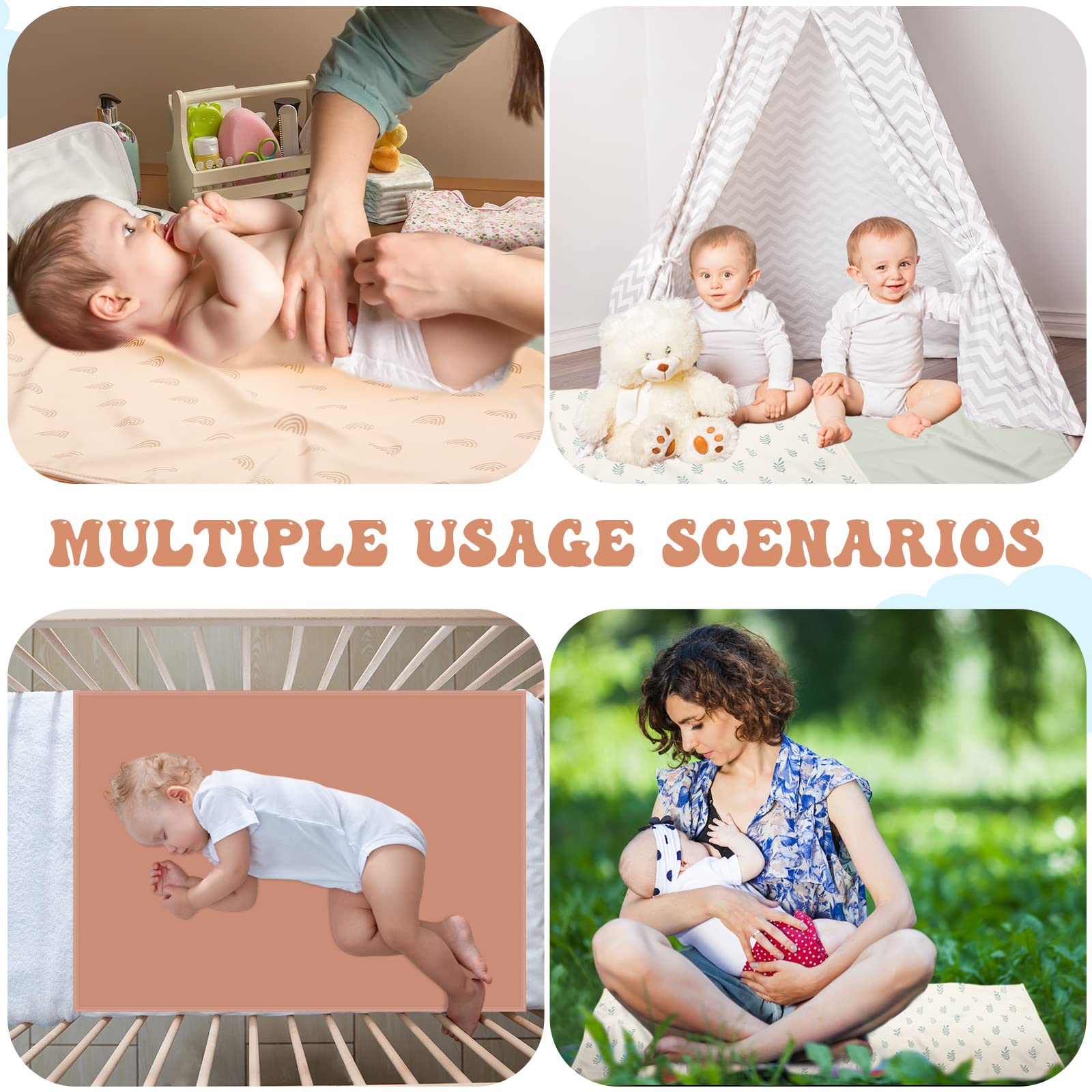 Geelin leather baby changing pad foldable design fits easily in bags.