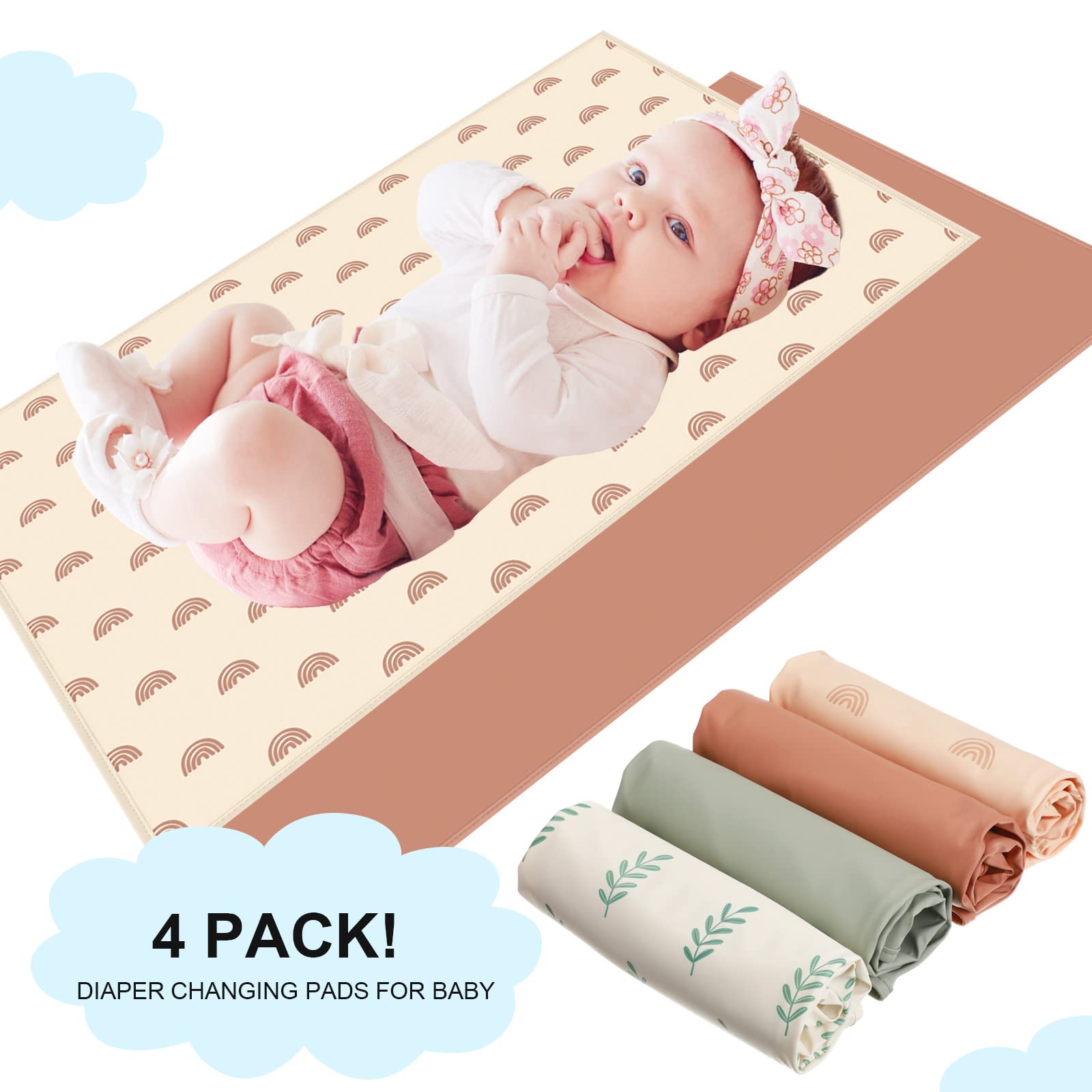 Geelin leather baby changing pad four styles in pack for versatile family use.