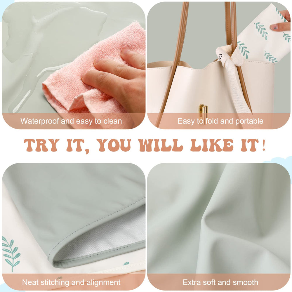 Geelin leather baby changing pad wipe-clean surface simplifies cleanup in busy moments.
