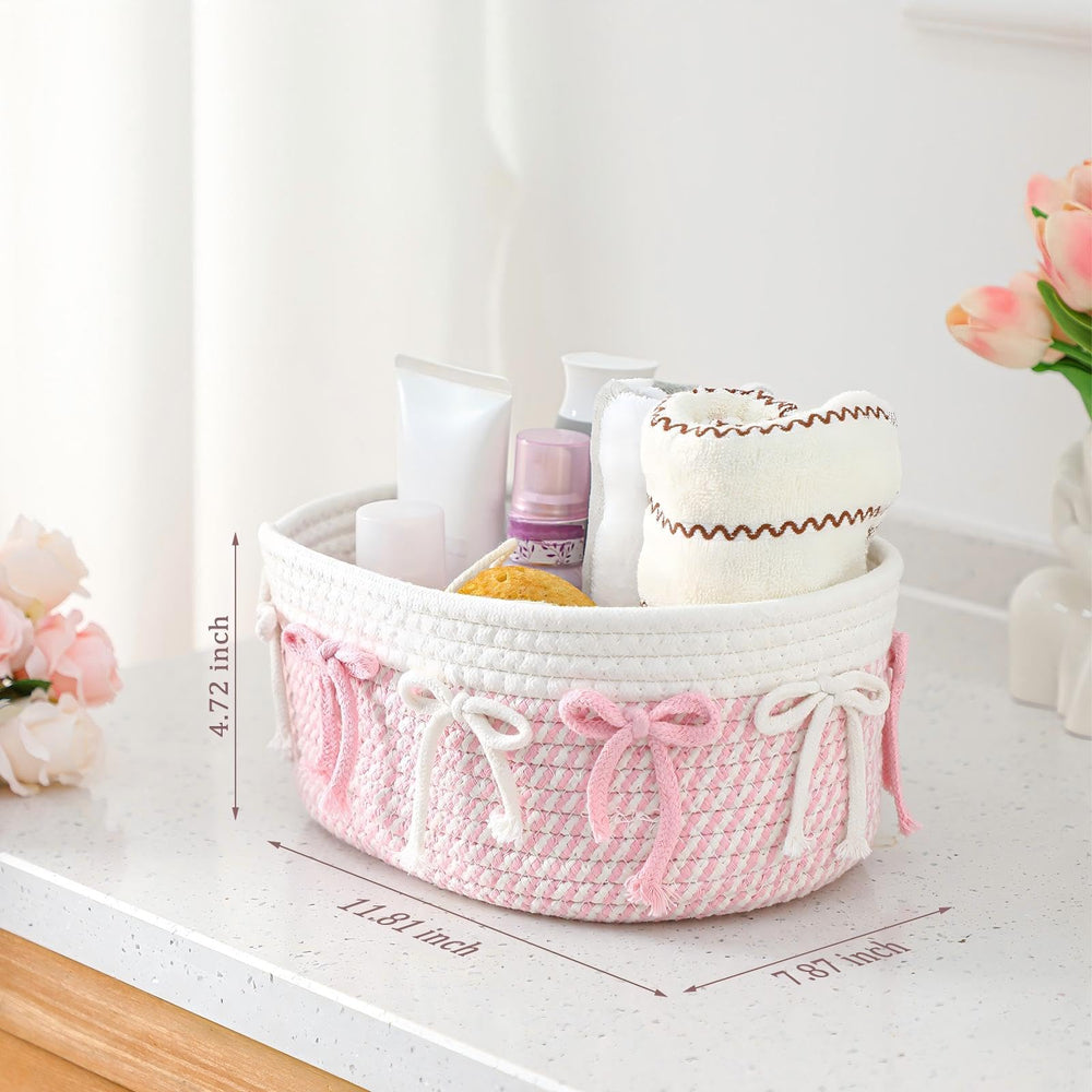 Geelin pink bow gift basket idea for birthdays or baby showers
