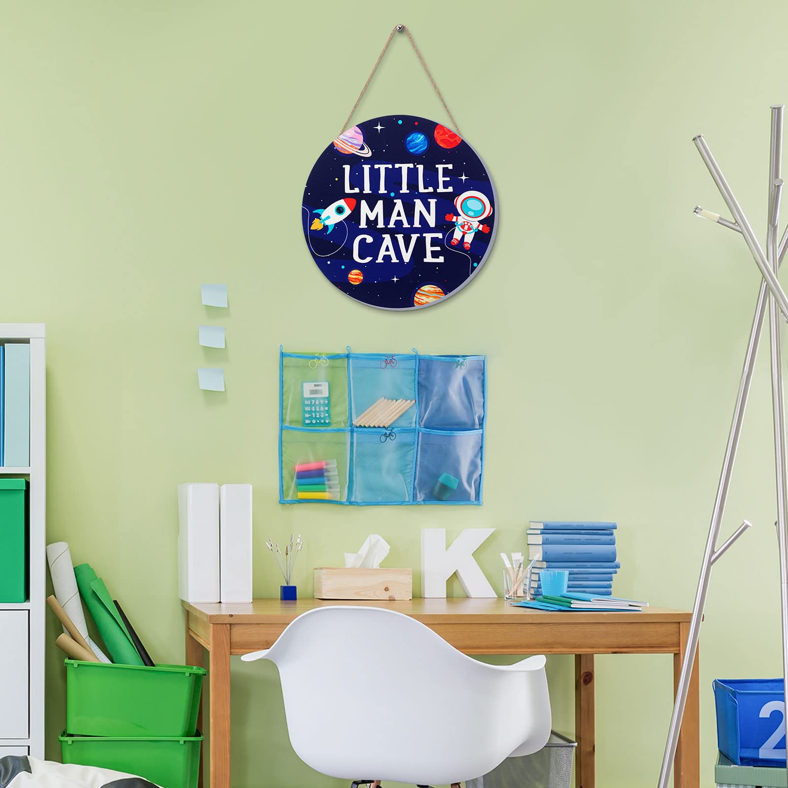 Geelin Space door plaque greets kids with space-themed design and charm
