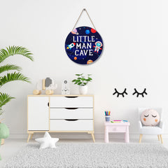 Geelin astronaut room plaque enhances nurseries with a durable wooden finish