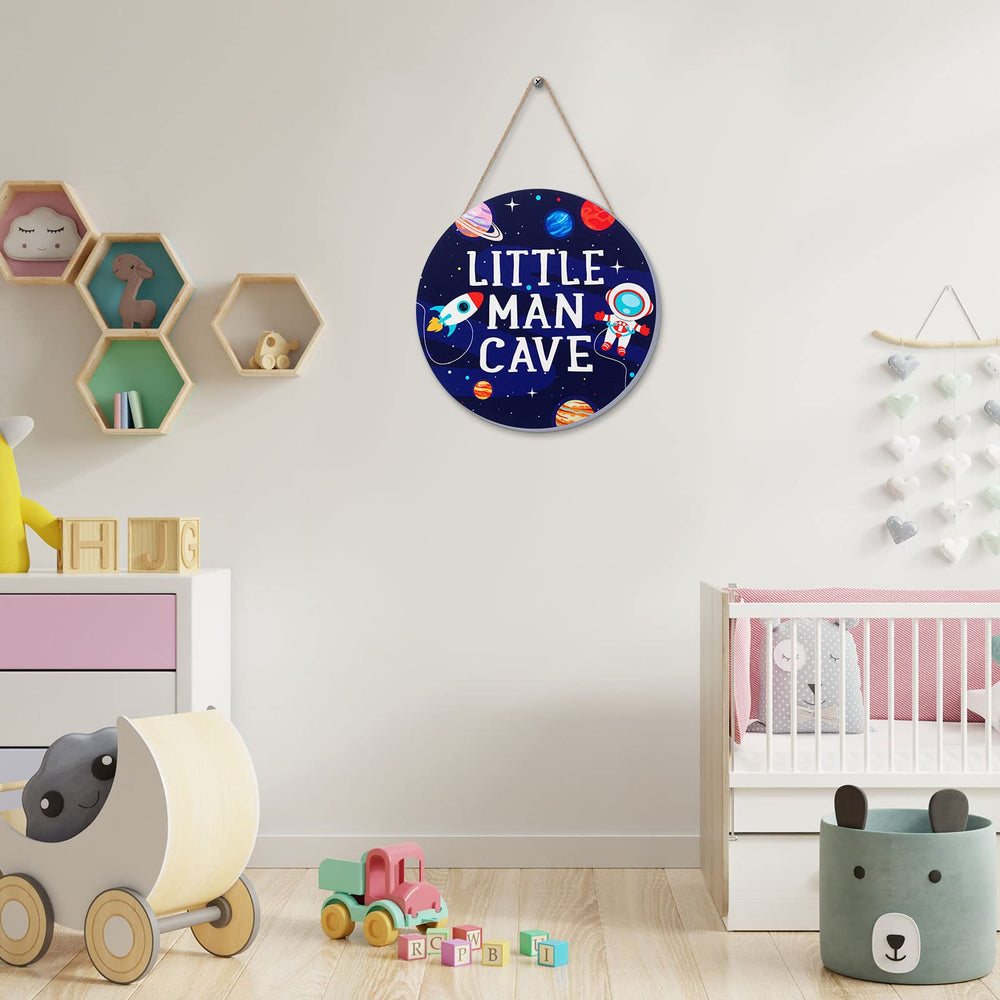 Geelin Space wooden plaque for walls, doors, or shelves with easy hanging