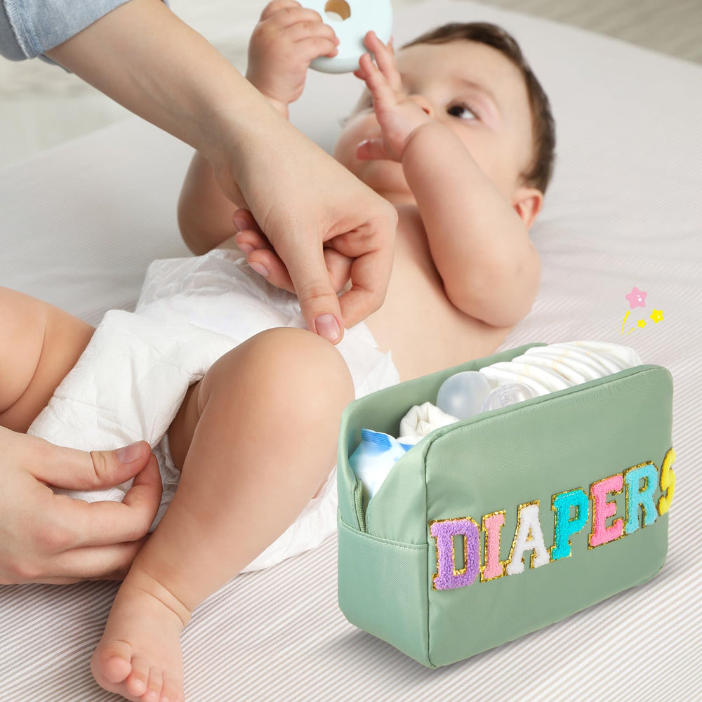 Geetery small diaper storage bag shows compact size with ample capacity.