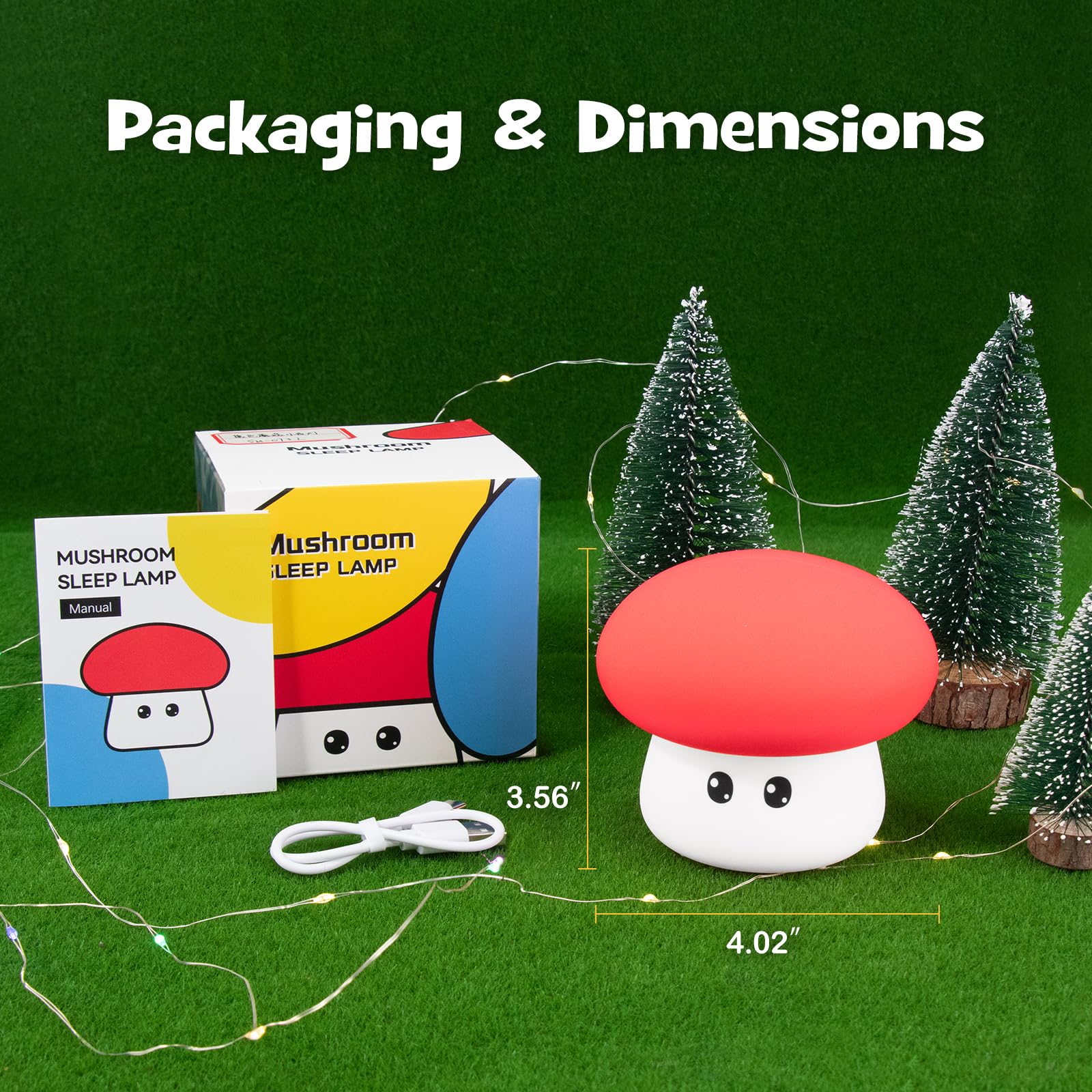 Gefaxi dorm decor mushroom night light adds playful ambiance.