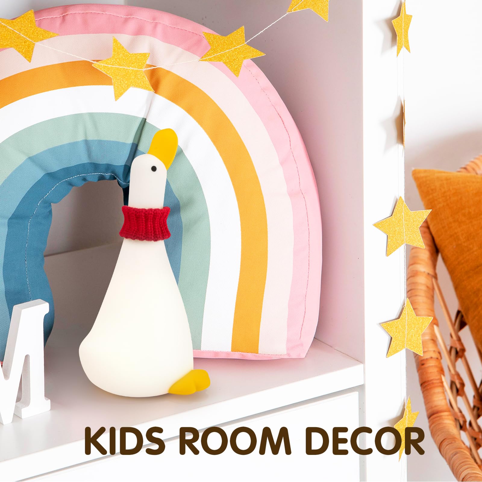 Gefaxi Duck Night Light features touch-dimming for easy brightness adjustment.