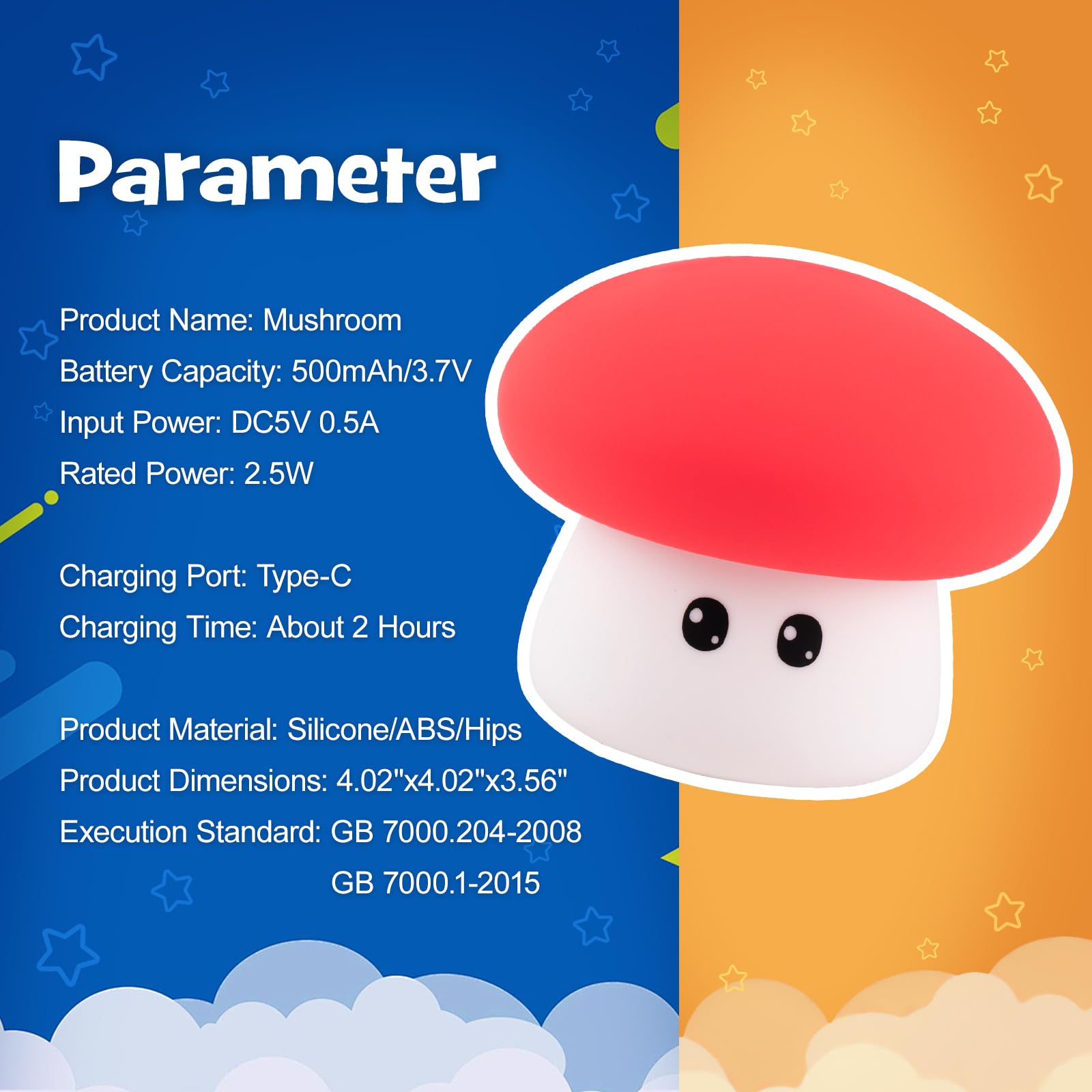 Gefaxi gift-ready mushroom night light for birthdays and holidays.