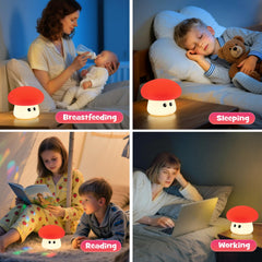 Gefaxi mushroom night light with RGB colors to set playful mood.