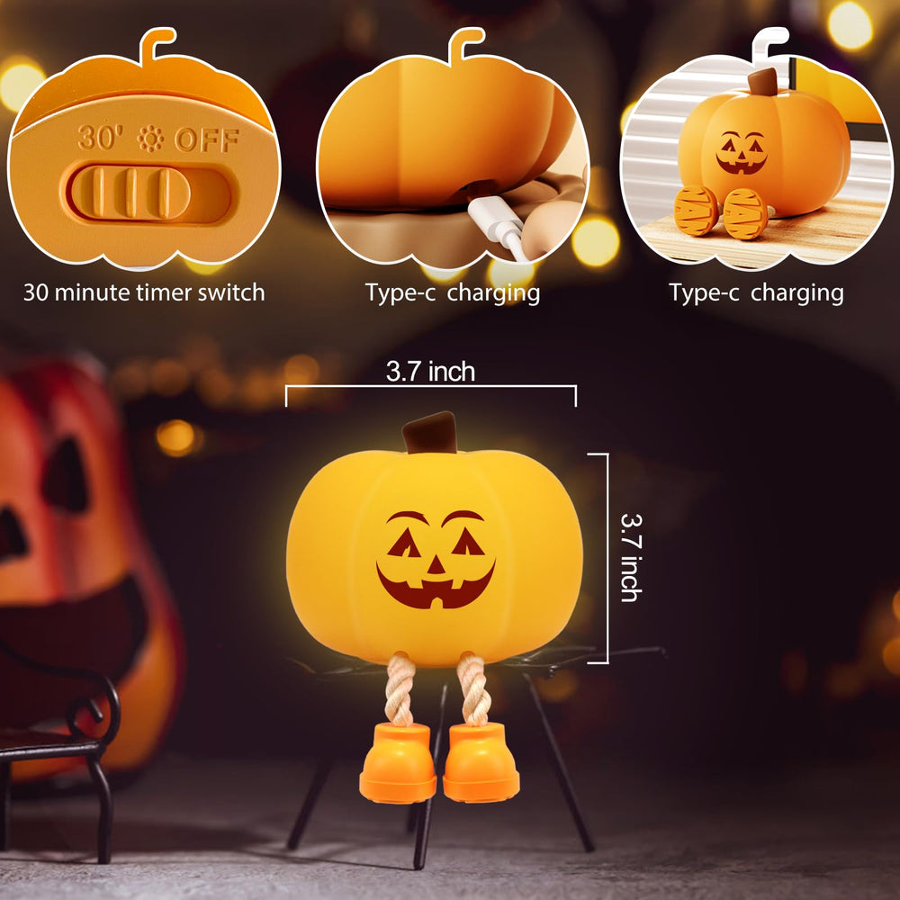 Gefaxi pumpkin night light auto-timer turns off after 30 minutes.
