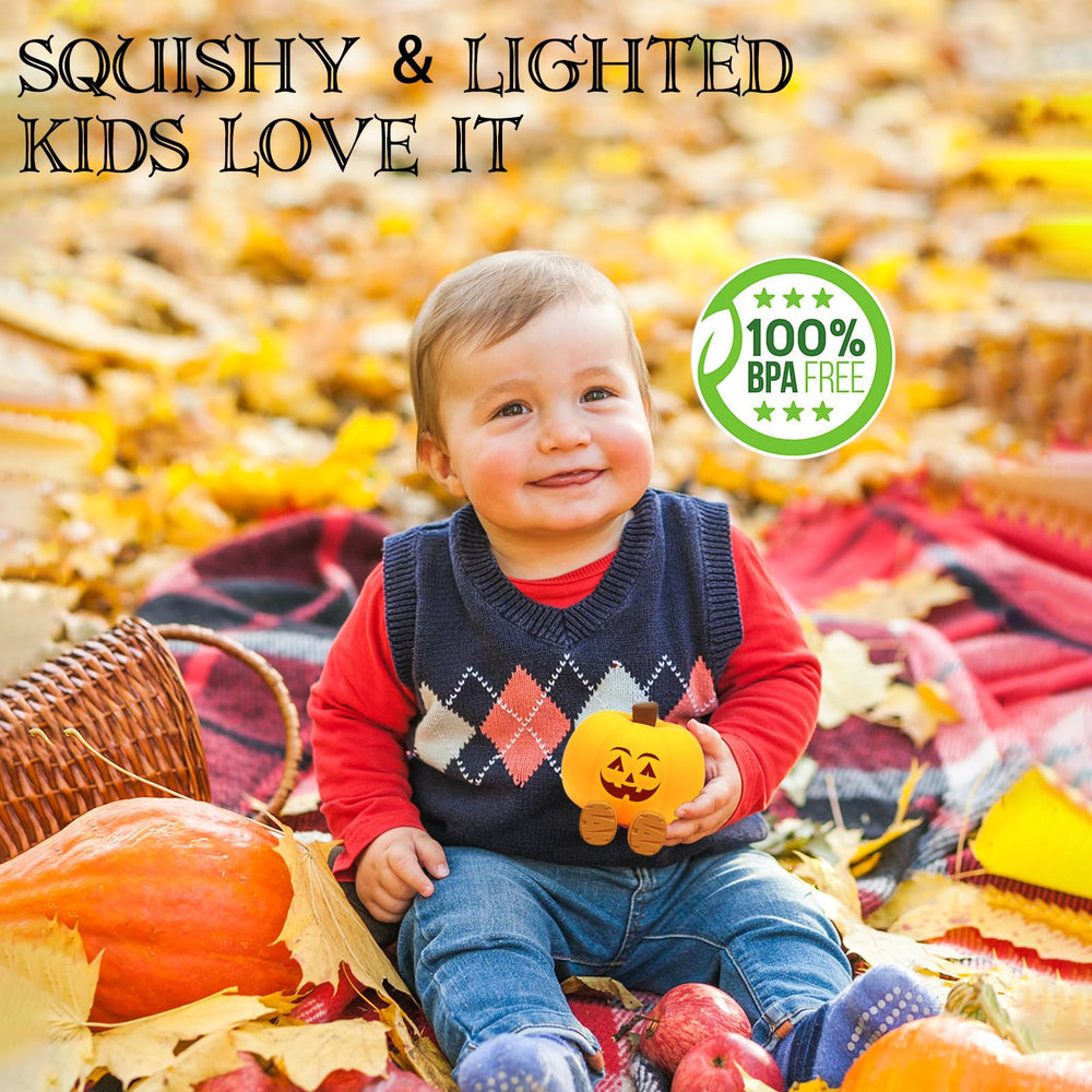 Gefaxi pumpkin night light features a touch-dimmable brightness control.