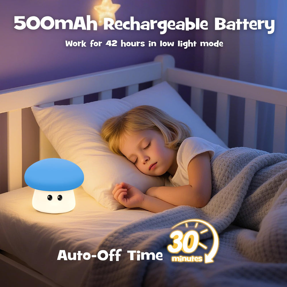 Gefaxi rechargeable night light with 500mAh battery for cordless convenience.