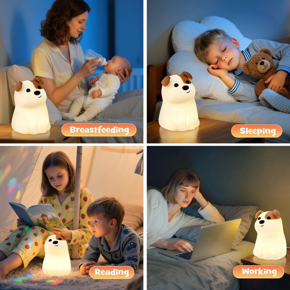 Gefaxi smiley puppy bedside light adds playful decor and gentle glow