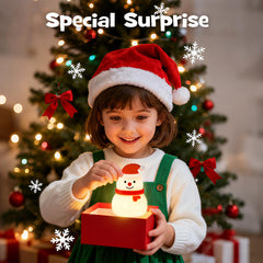 Gefaxi Squishy Christmas Snowman Night Light emits 3000K warm glow, gentle on eyes for bedtime