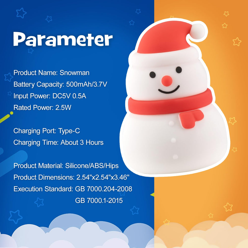 Gefaxi Squishy Christmas Snowman Night Light makes a charming gift-ready decor accent