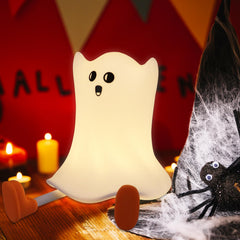 Gefaxi squishy ghost night light offers touch dimming for customizable bedtime brightness.