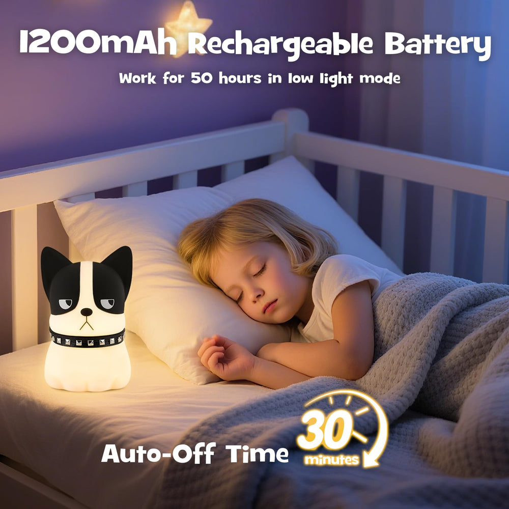 Gefaxi squishy puppy night light long-lasting battery power enables travel or outages