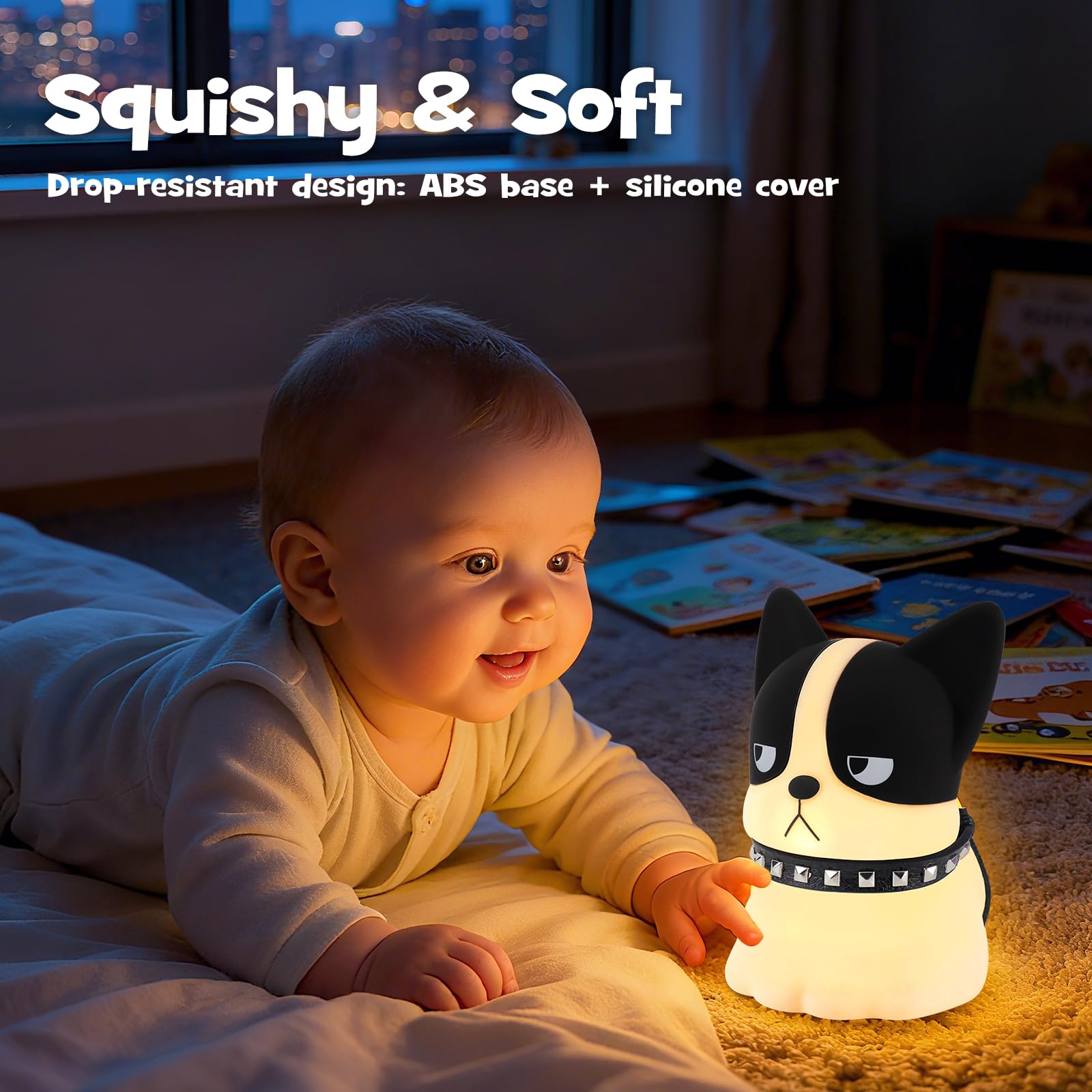 Gefaxi squishy puppy night light as a bedside decor piece and reliable light