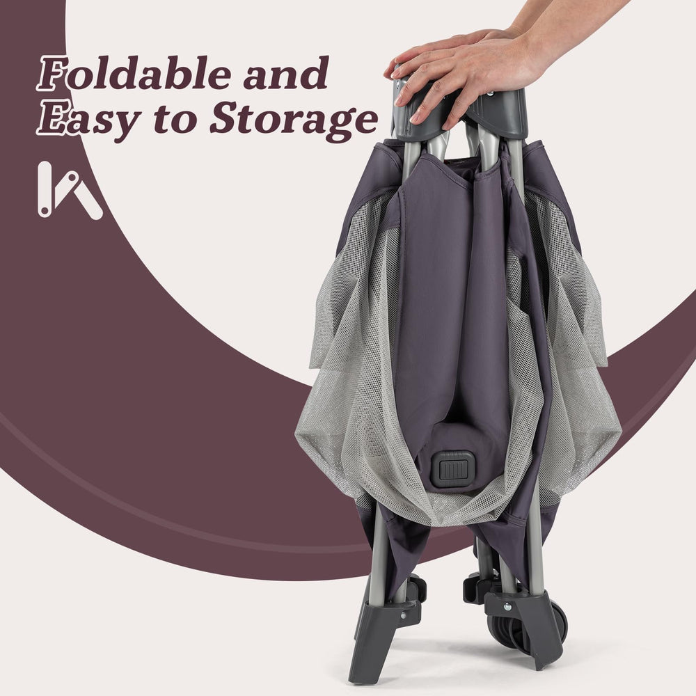 GEGOSEN baby playpen with bassinet supports quick diaper changes on the go.