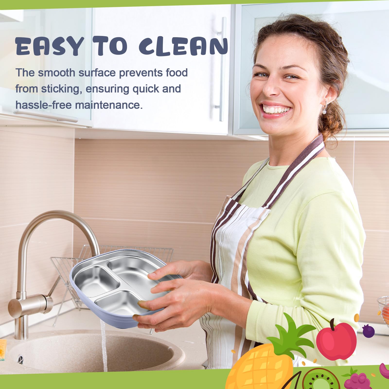 Geiserailie divided plate compartments help keep foods separate