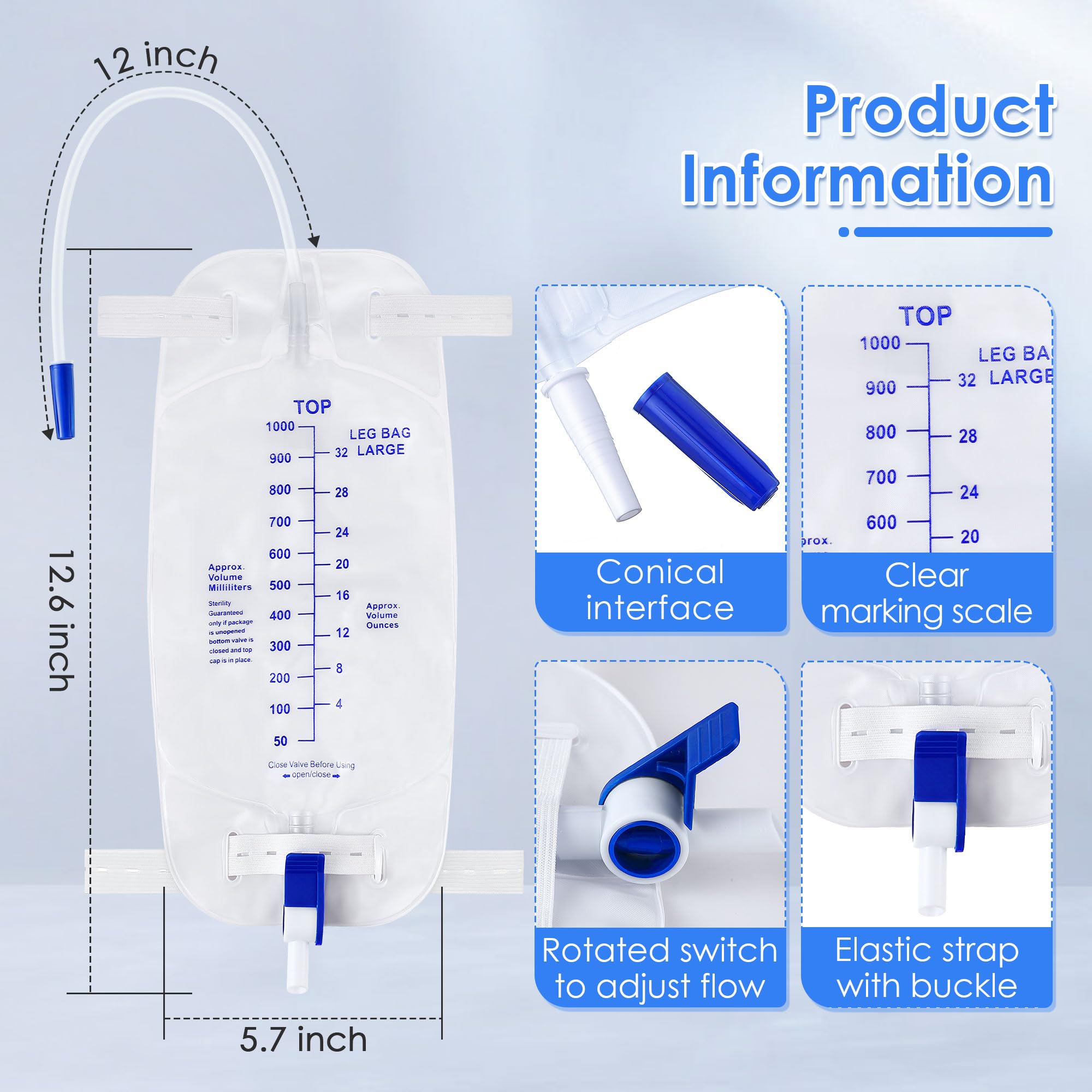 Geiserailie leg bag anti reflux valve preventing backflow for cleaner daily use.