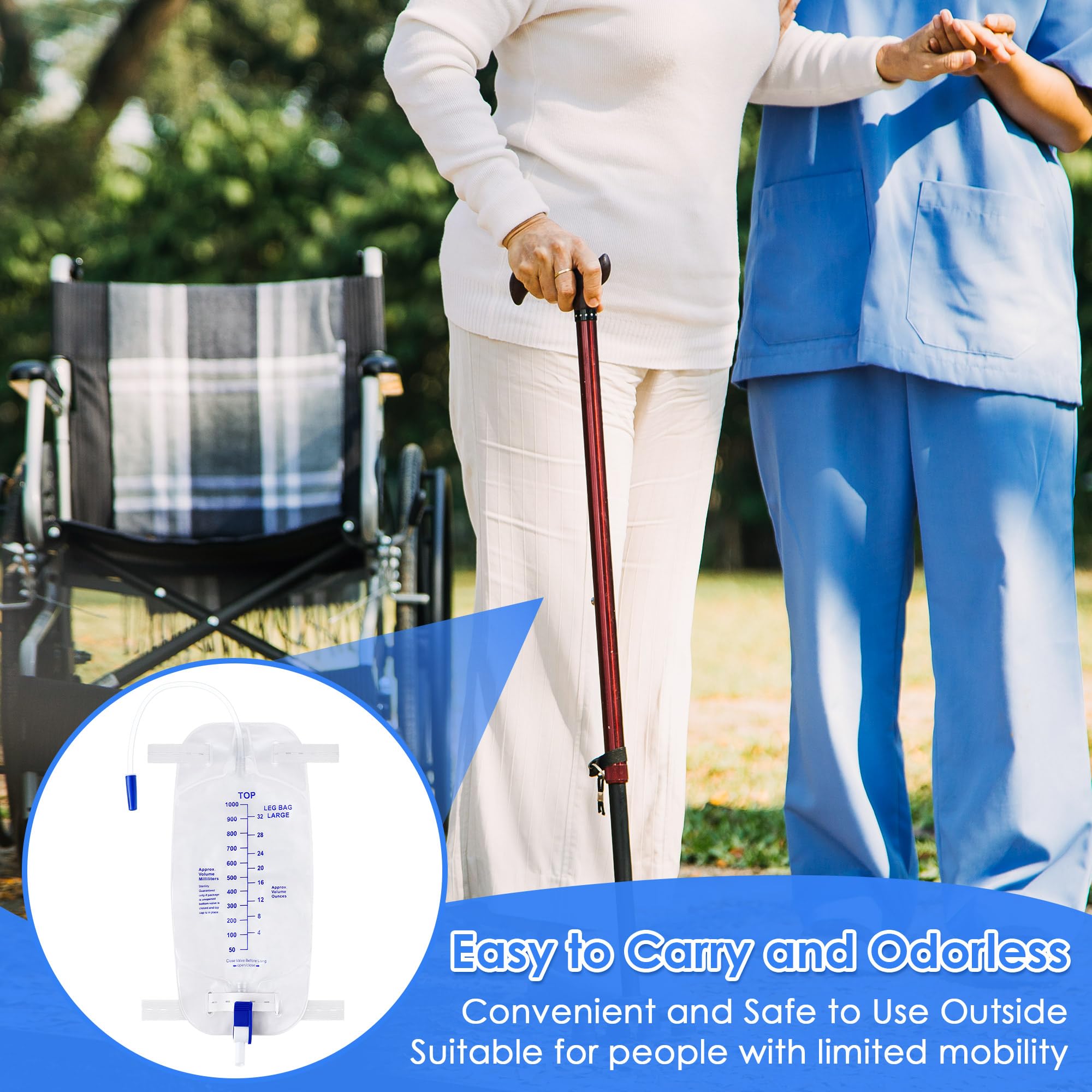 Geiserailie leg bag easy flip drain for quick, mess-free emptying.