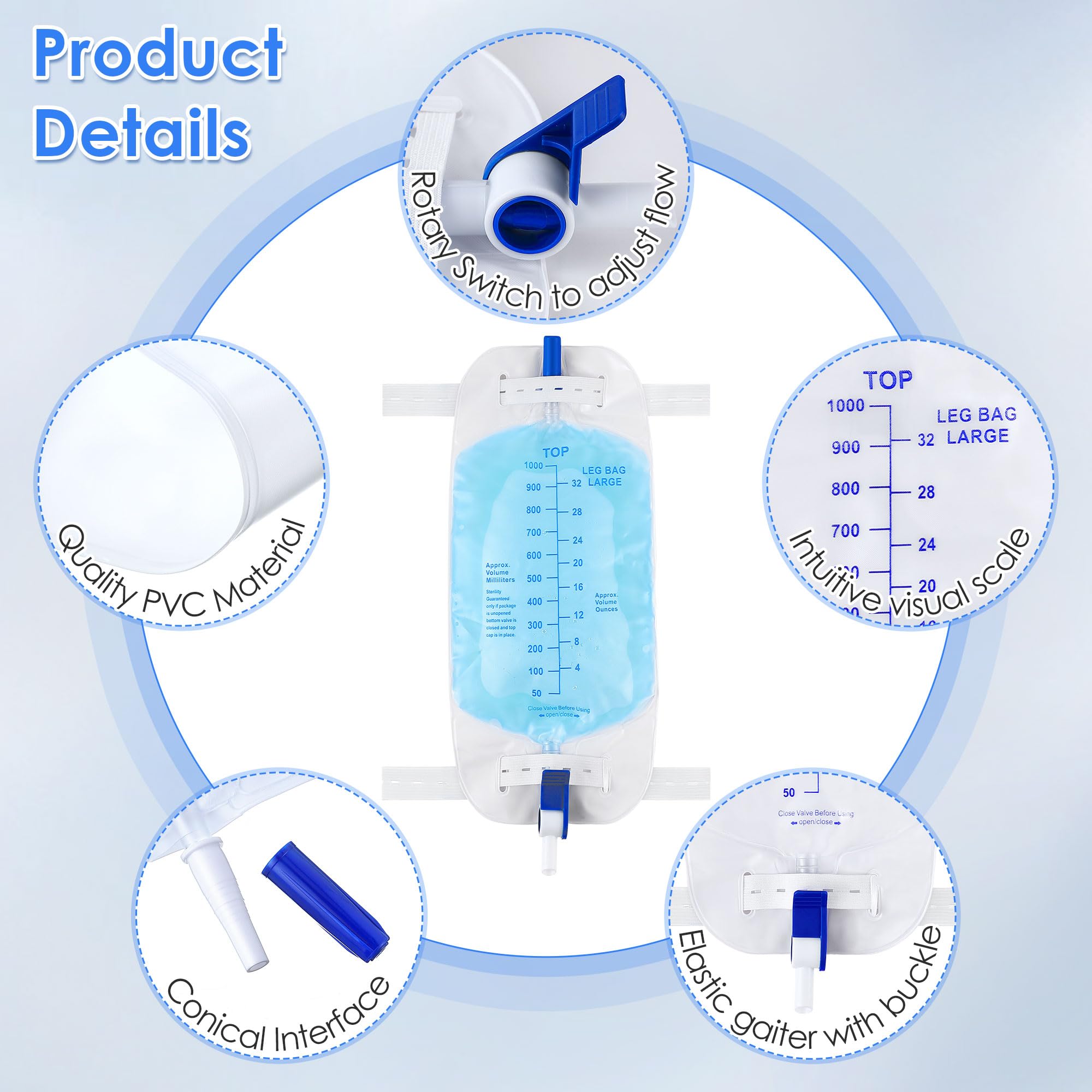 Geiserailie leg bag flip drain for easy on-the-go emptying.