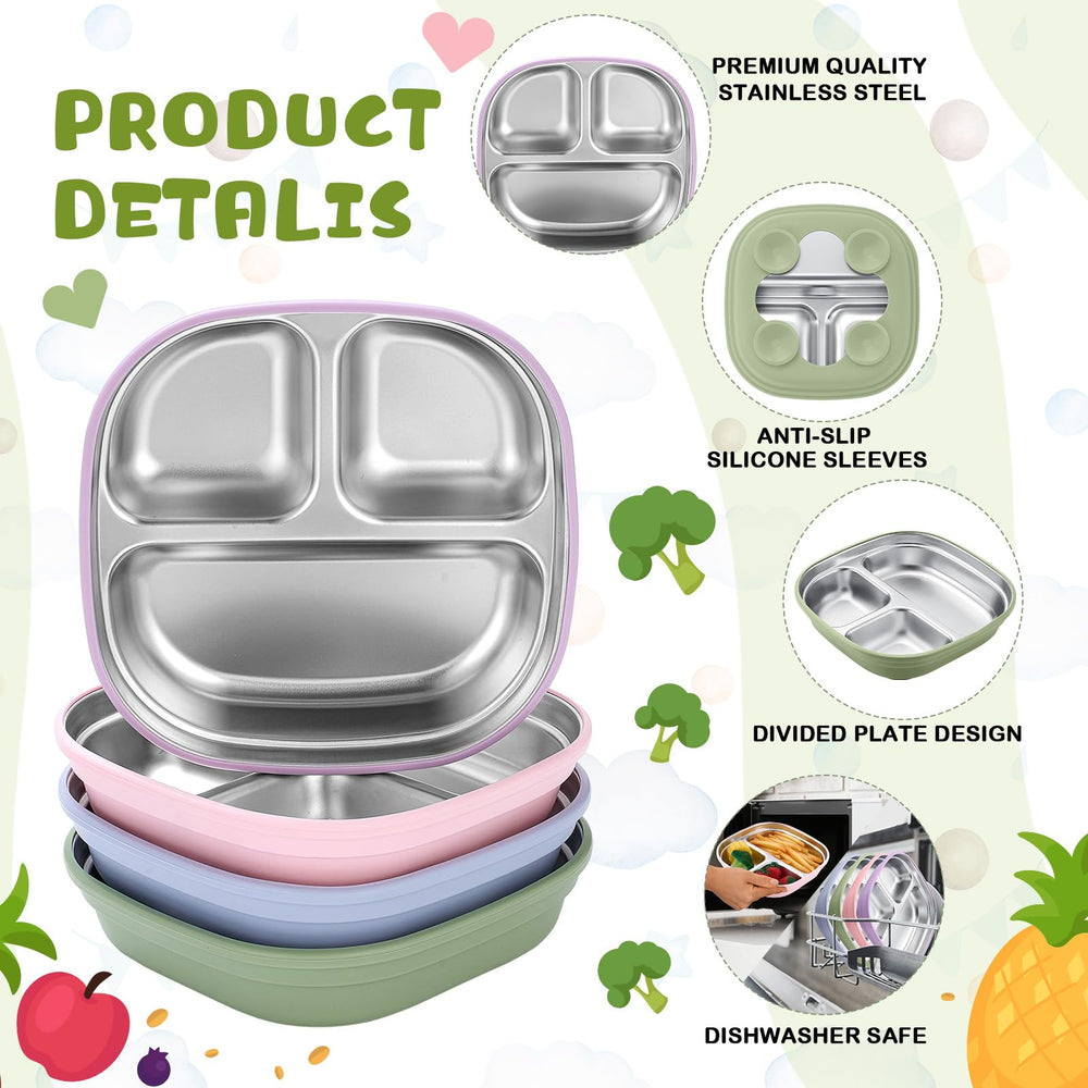 Geiserailie square suction purple plate prevents spills