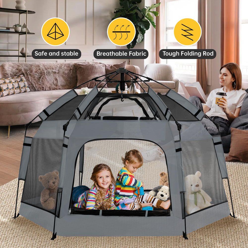 GEIYATOI playpen set is suitable for indoor and outdoor use.