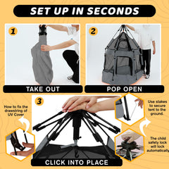 Safety lock on GEIYATOI playpen enhances stability during playtime.