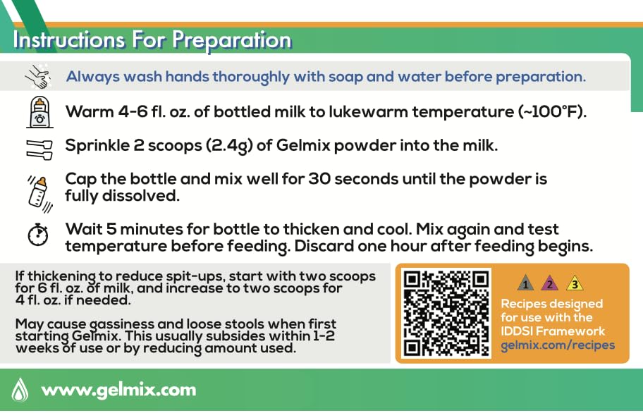 Gelmix warmed milk ready to feed after proper dissolving
