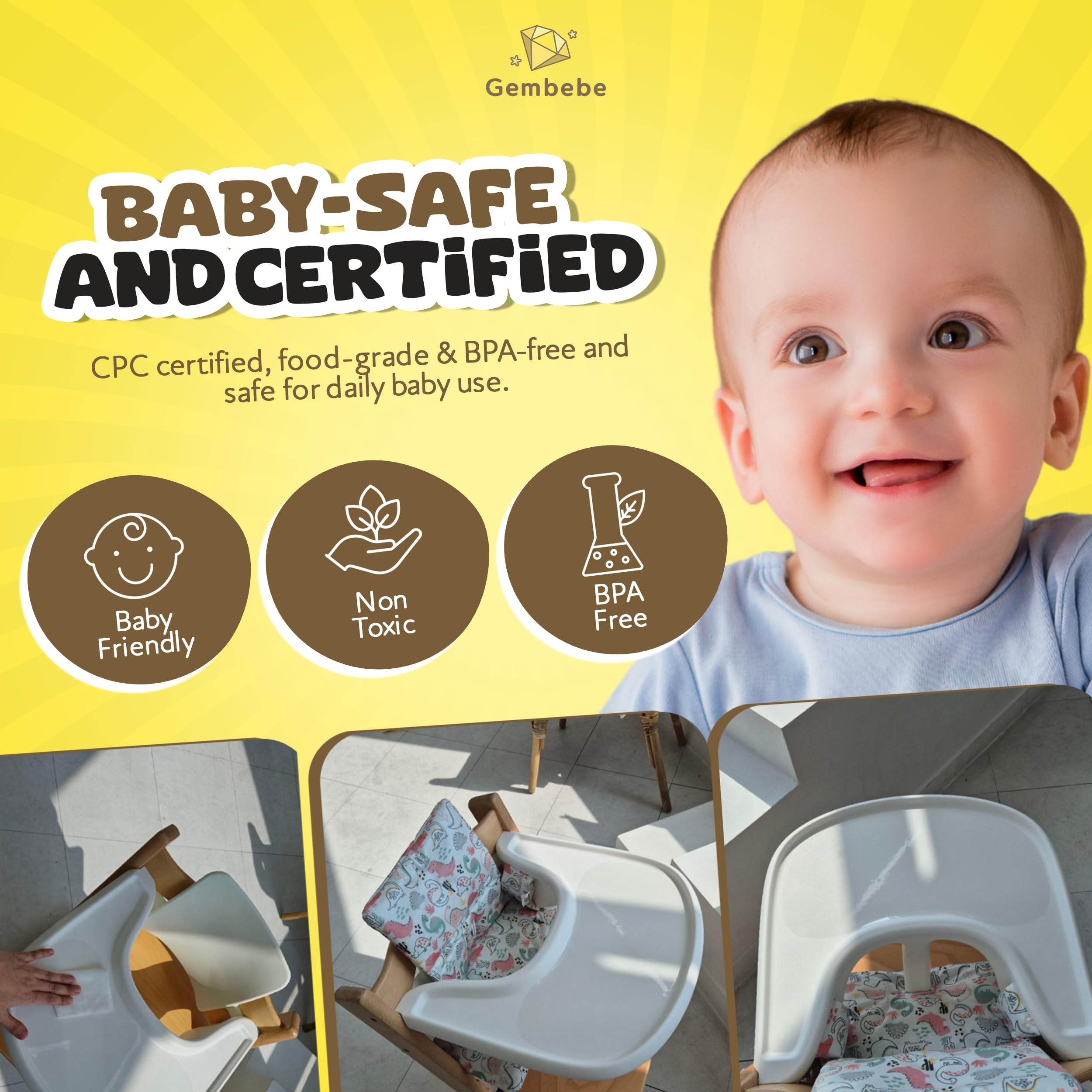 Gembebe CPC CPSIA safety certified sticker uses PET plastic