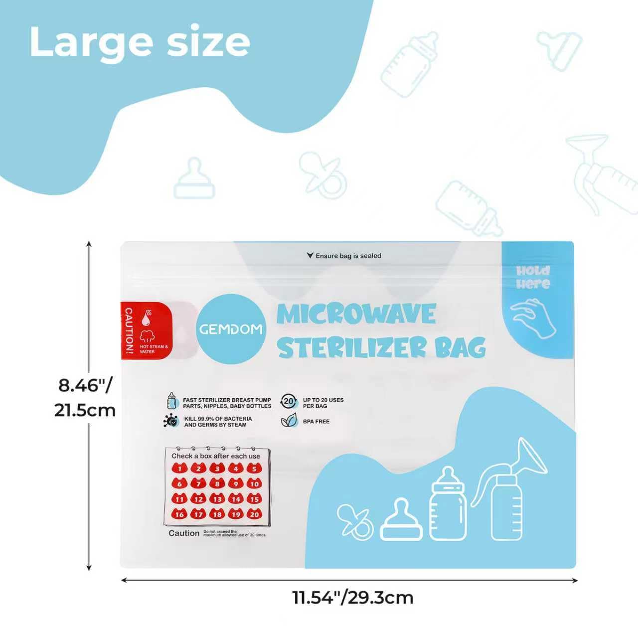 Gemdom 15-pack set, large bags for bottles and accessories.