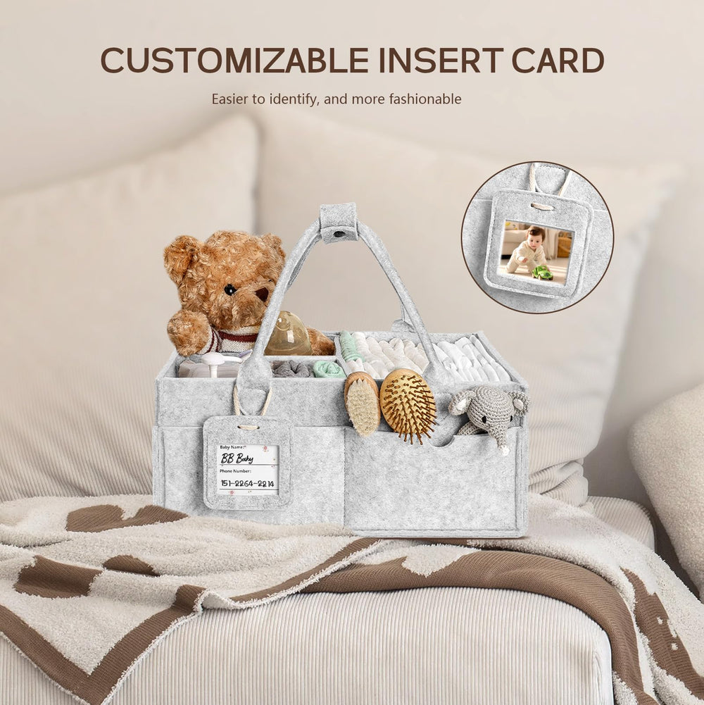 GEMII diaper caddy makes a practical, stylish baby shower gift