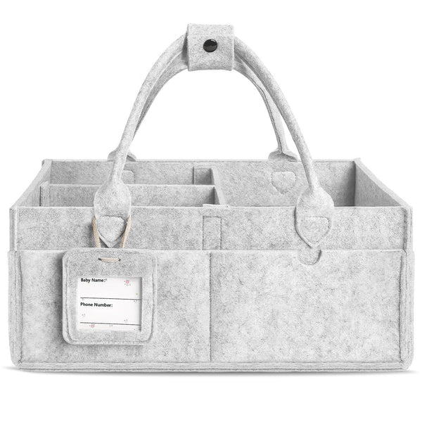 GEMII diaper caddy gray exterior pockets for easy-access baby supplies