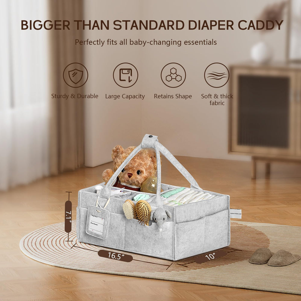 GEMII diaper caddy with sturdy handles for on-the-go portability