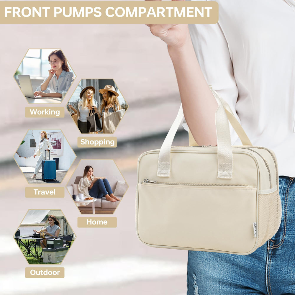 GEMIU bottle-storage design supports two wearable pumps on the go