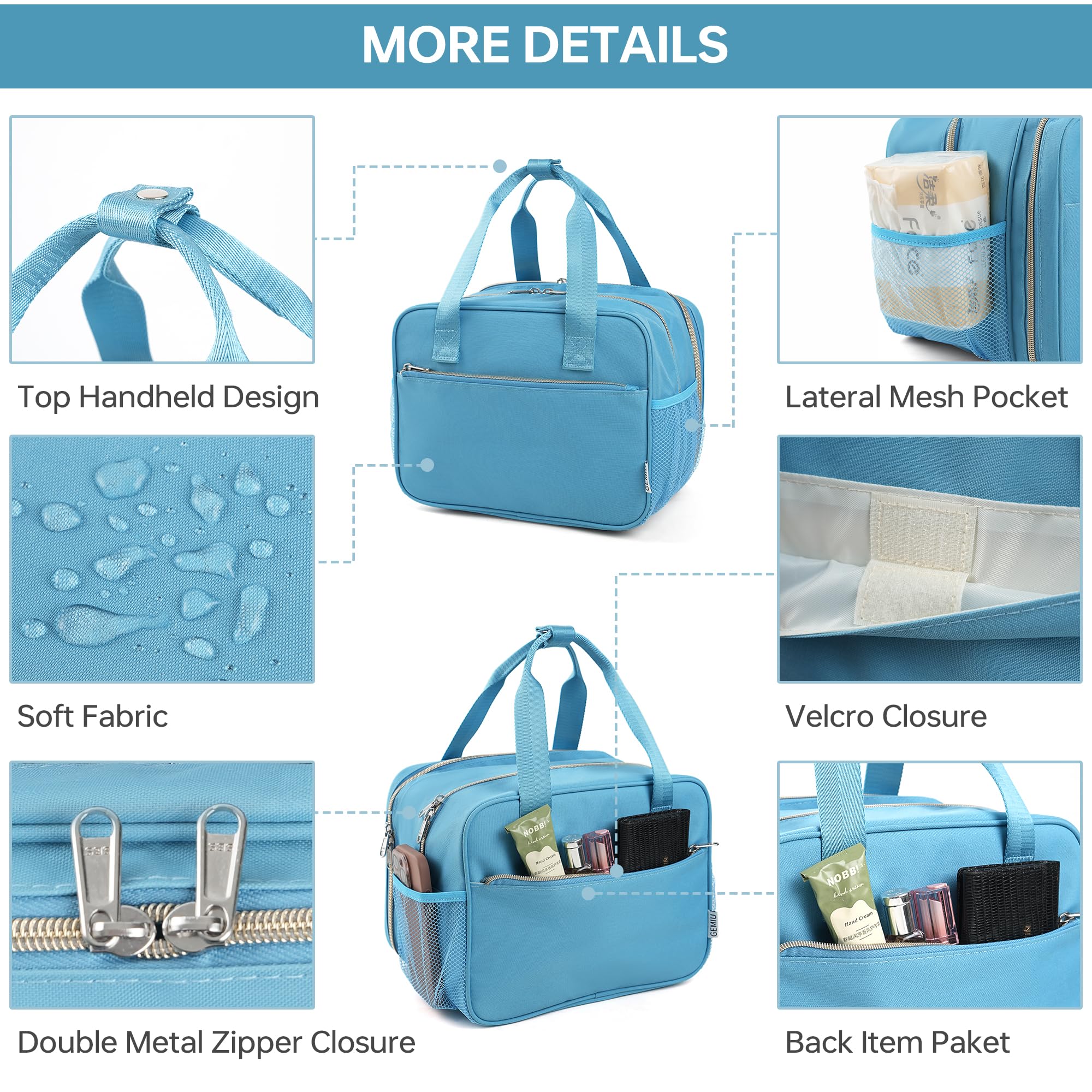 GEMIU detachable top-handle pump bag clips to a stroller