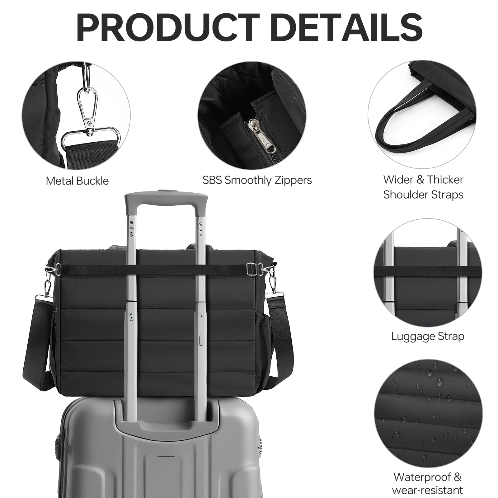 GEMIU stroller straps enable hanging on a stroller or suitcase.
