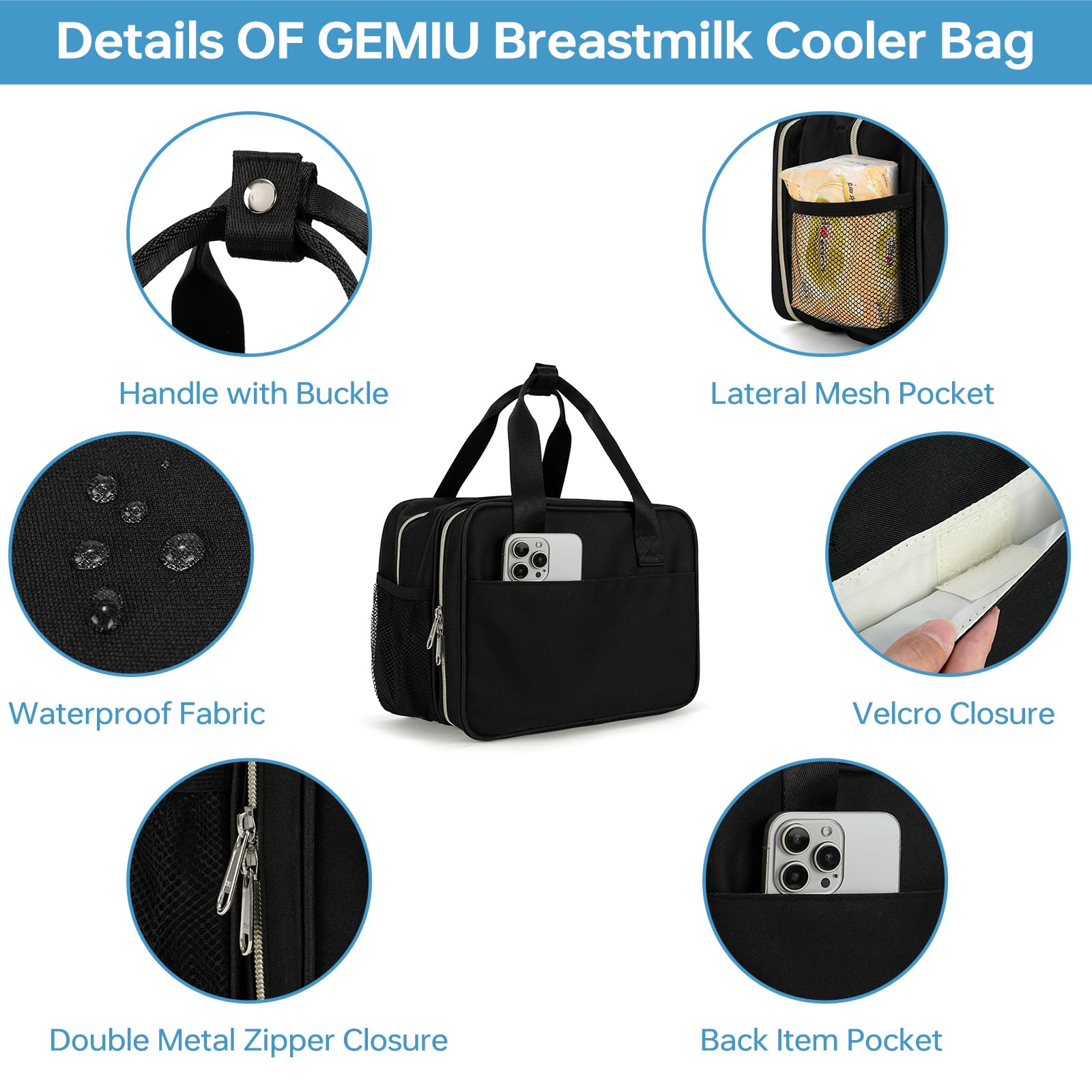 GEMIU portable cooler compartment suggests eight-hour cooling and leak protection